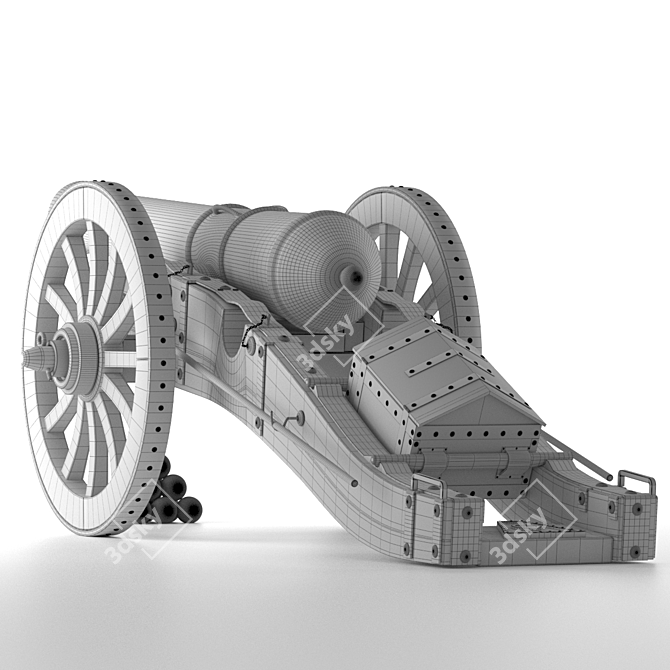 Ancient Warfare: 12-Pound Field Cannon 3D model image 17