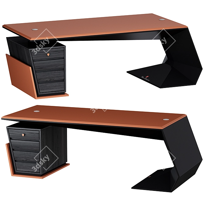 Luxury GT-Orange Executive Desk 3D model image 1