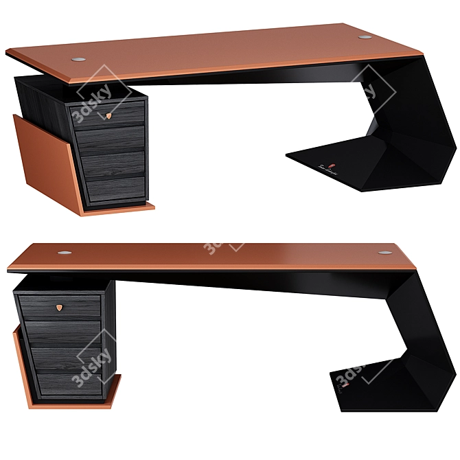 Luxury GT-Orange Executive Desk 3D model image 3