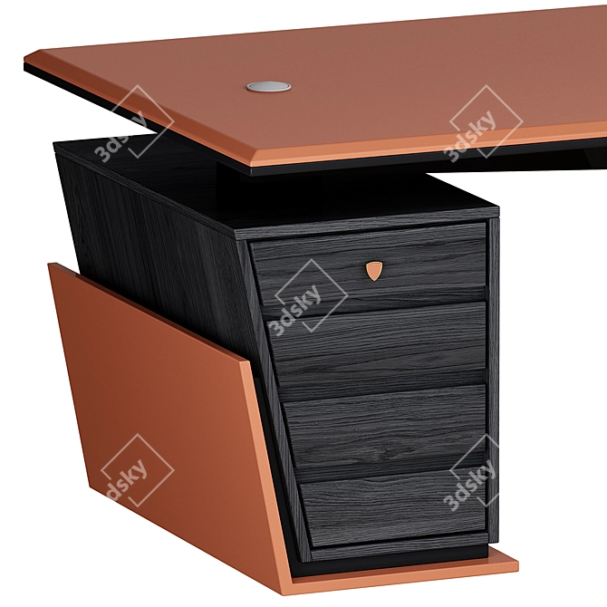 Luxury GT-Orange Executive Desk 3D model image 6