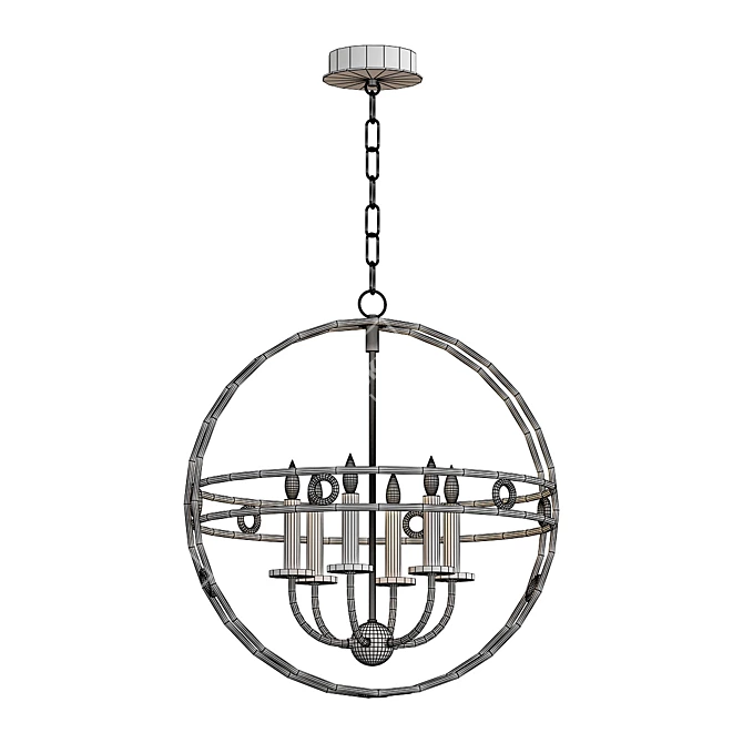 Elegant Jade Chandelier for Inspiring Ambience 3D model image 2