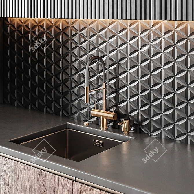 Sleek Kitchen Design 3D model image 4