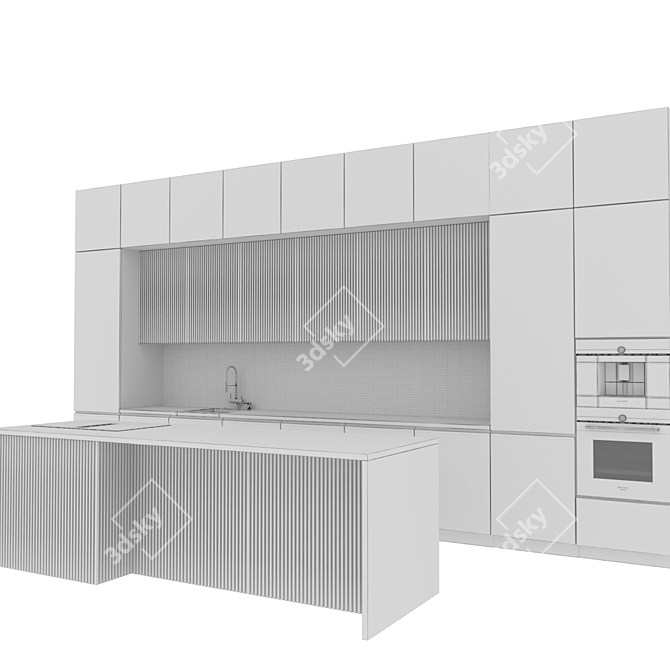 Sleek Kitchen Design 3D model image 7