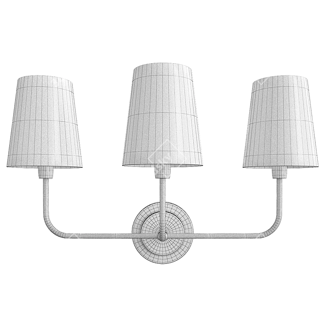 Elegant Sawyer 3 Light Sconce 3D model image 2