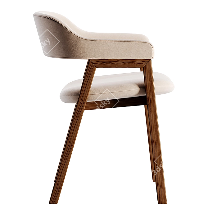 Elegant Savis Gray Dining Chair 3D model image 2