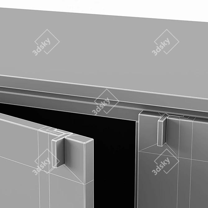 Elegant Wood Boris TV Cabinet 3D model image 5