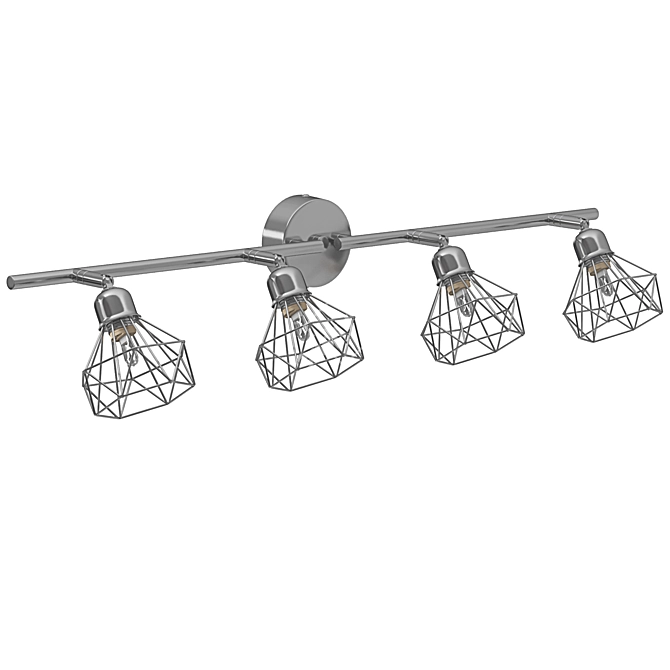 Modern 4-Light Metal Ceiling Lamp 3D model image 3