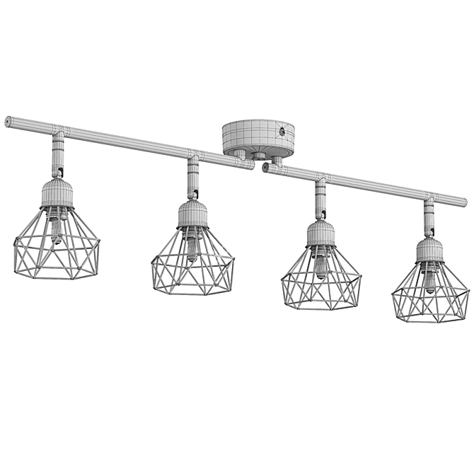 Modern 4-Light Metal Ceiling Lamp 3D model image 6