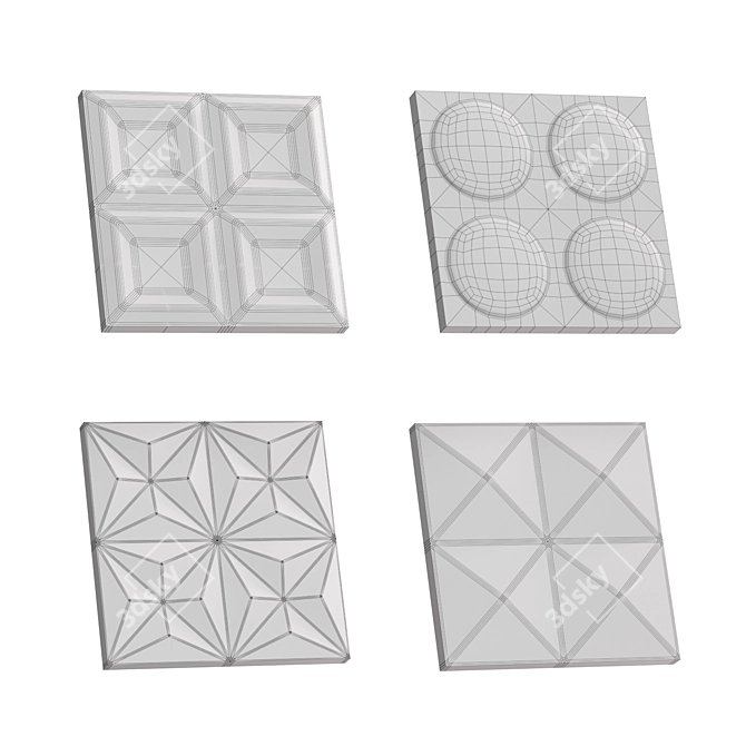 Elevated Glass Set 3D model image 7