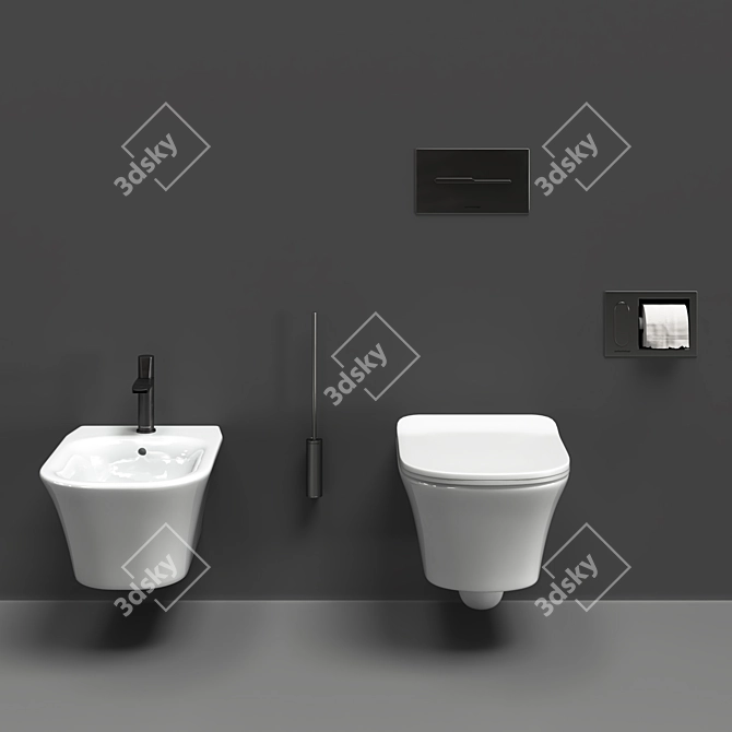 Elevate Your Bathroom: Cabo Toilet and Bidet 3D model image 6