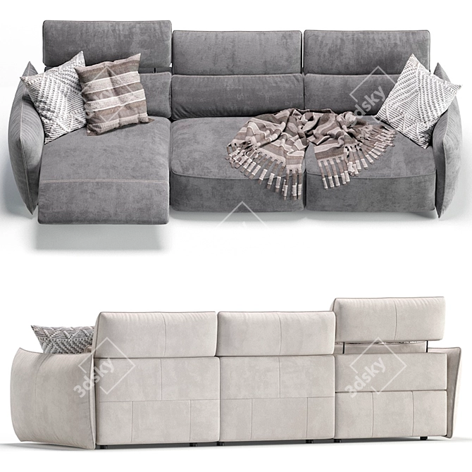 Natuzzi Supor Sofa: Reimagining Luxury 3D model image 4