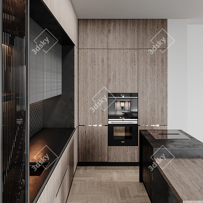 Modern90 - Customizable Kitchen 3D model image 5