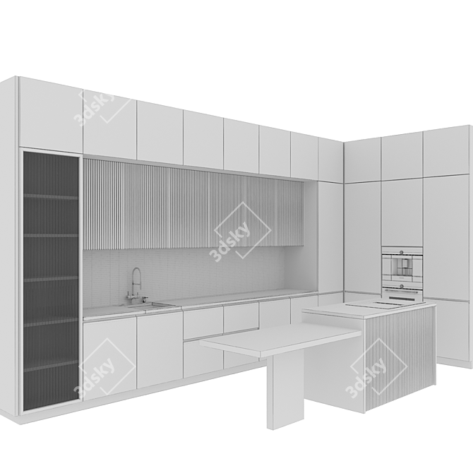 Modern90 - Customizable Kitchen 3D model image 7