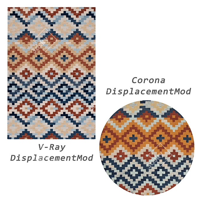 Versatile 3D Rug Set - V-Ray and Corona Compatibility 3D model image 4