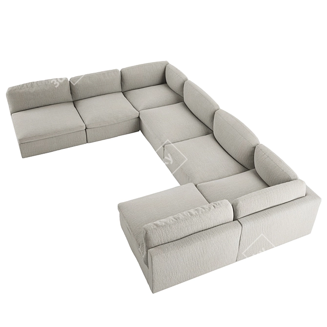 Mid-century Modern Zanotta Modular Sofa 3D model image 4