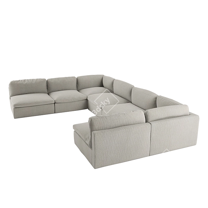 Mid-century Modern Zanotta Modular Sofa 3D model image 5