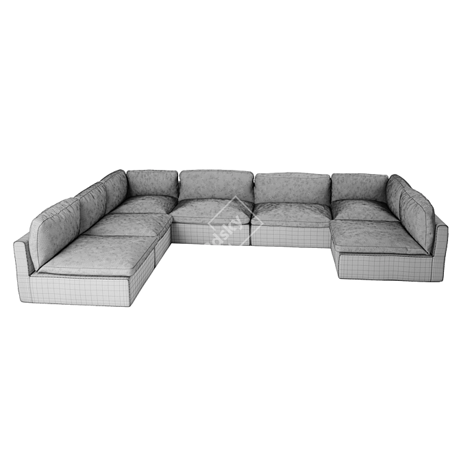 Mid-century Modern Zanotta Modular Sofa 3D model image 6