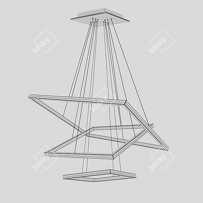 Black Altis LED Pendant: Stylish and Modern 3D model image 2