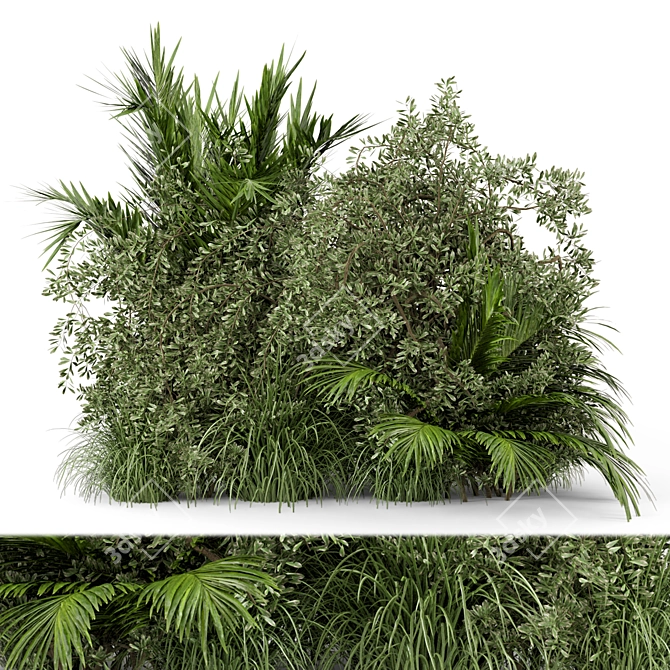 Lush Outdoor Bush Set 446 3D model image 1