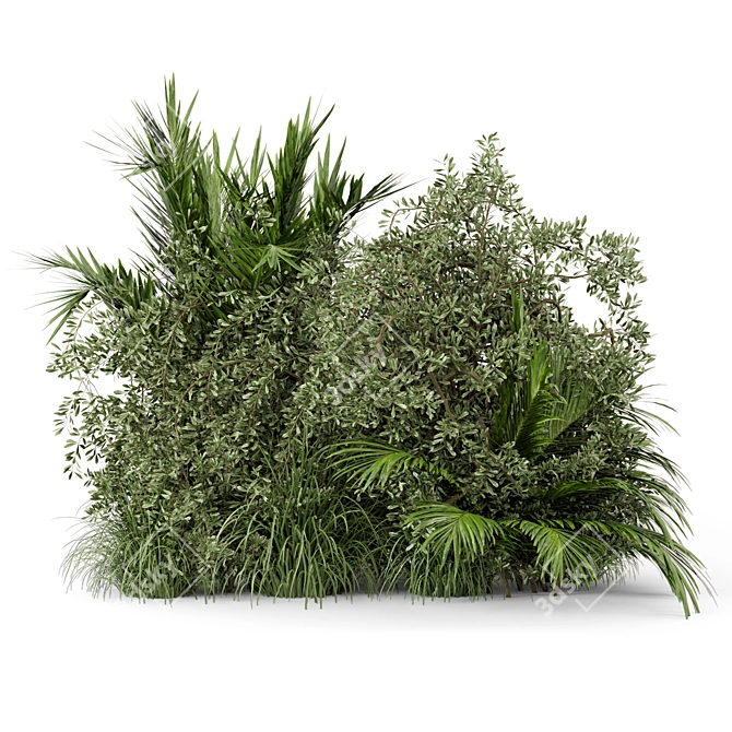 Lush Outdoor Bush Set 446 3D model image 5