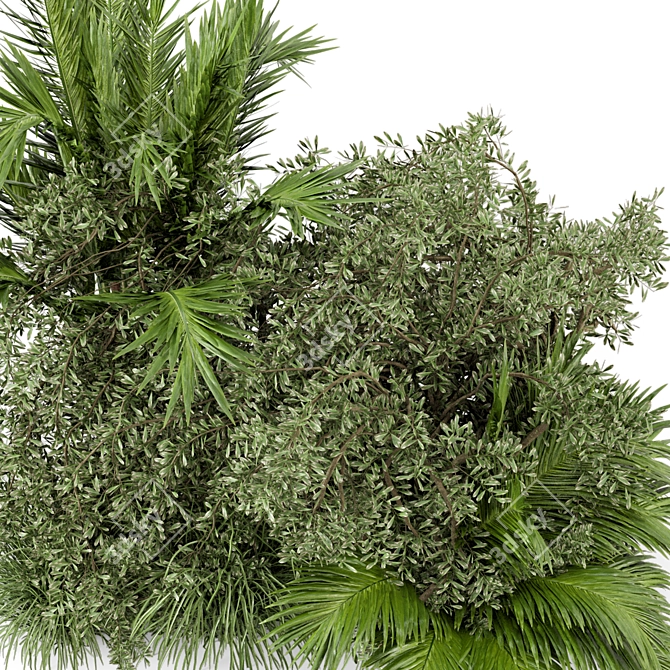 Lush Outdoor Bush Set 446 3D model image 6