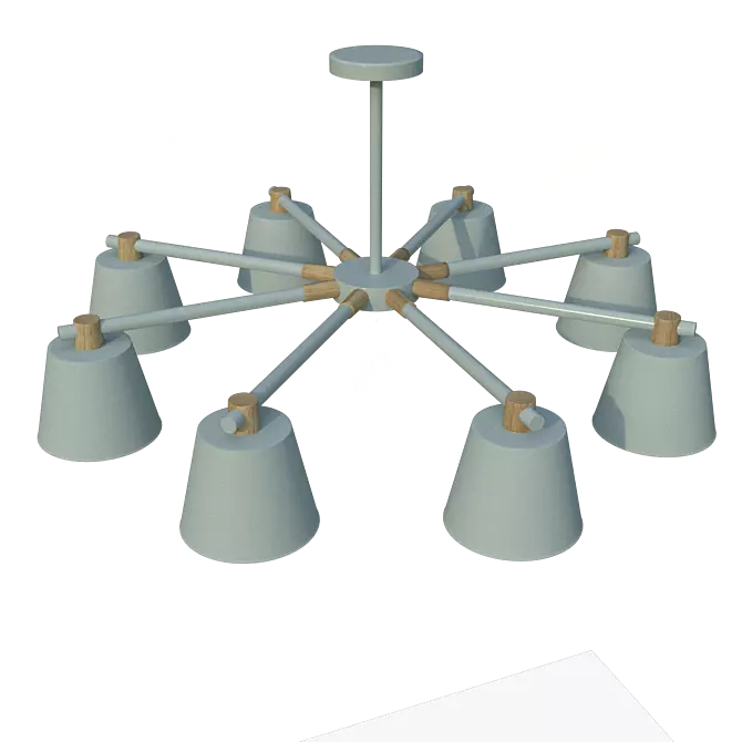 Scandinavian Style 8-Light Chandelier 3D model image 2