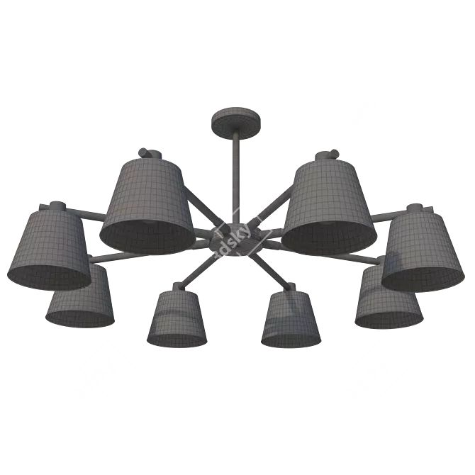 Scandinavian Style 8-Light Chandelier 3D model image 3