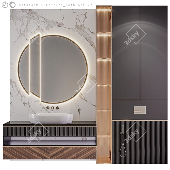 Modern Bathroom Bath Set | Stylish and Functional 3D model image 1