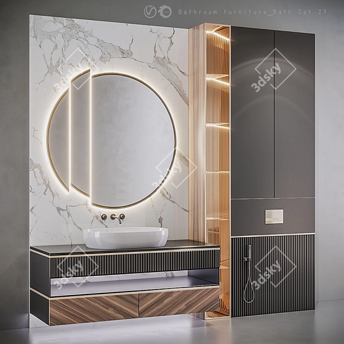 Modern Bathroom Bath Set | Stylish and Functional 3D model image 2