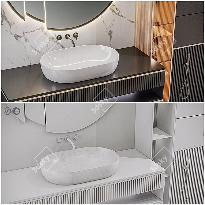 Modern Bathroom Bath Set | Stylish and Functional 3D model image 3