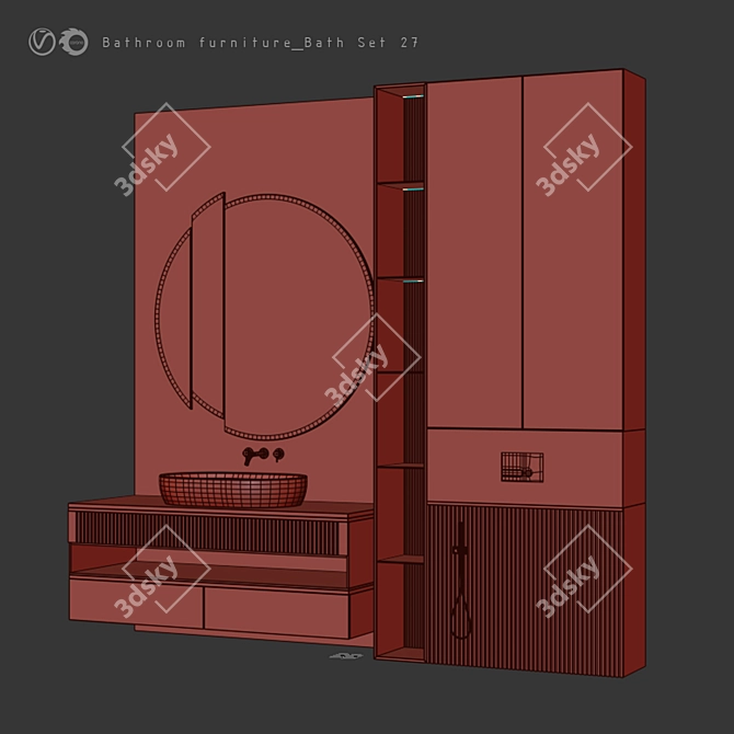 Modern Bathroom Bath Set | Stylish and Functional 3D model image 5