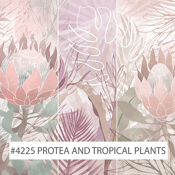 Tropical Serenity | Protea & Tropical Plants 3D model image 1