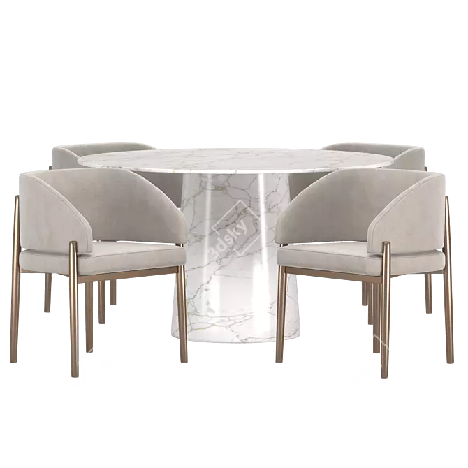 Elegant Dining Set by Porro 3D model image 2