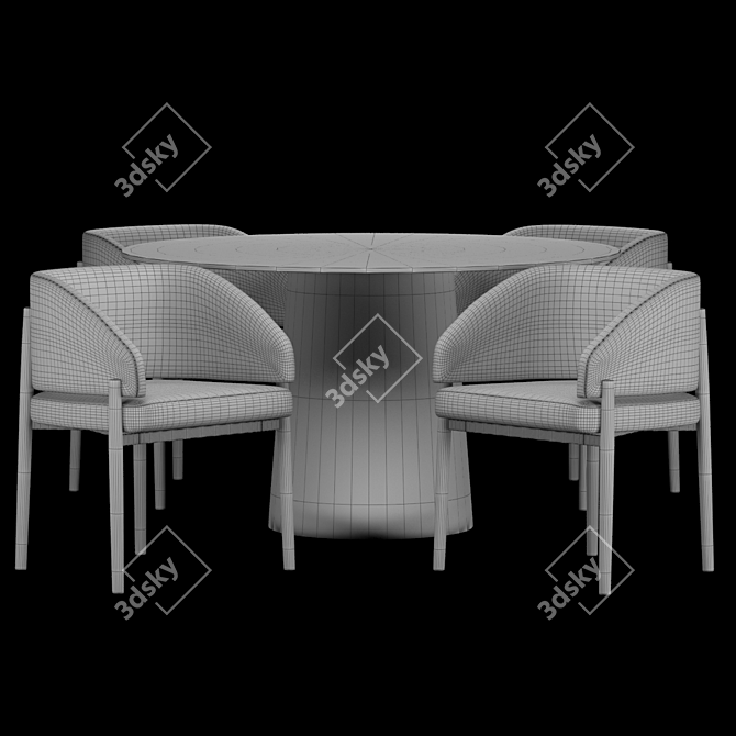 Elegant Dining Set by Porro 3D model image 4