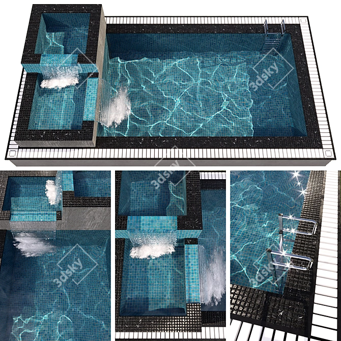 Sleek Water Caustics Pool 3D model image 1