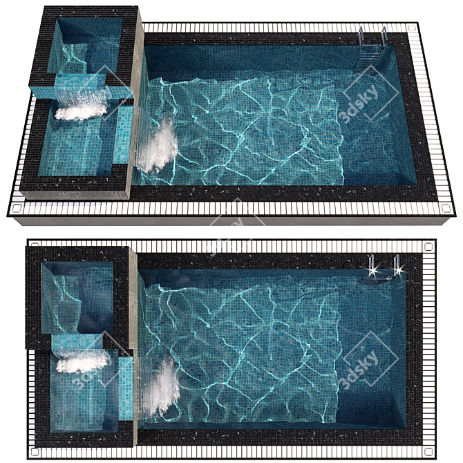 Sleek Water Caustics Pool 3D model image 2