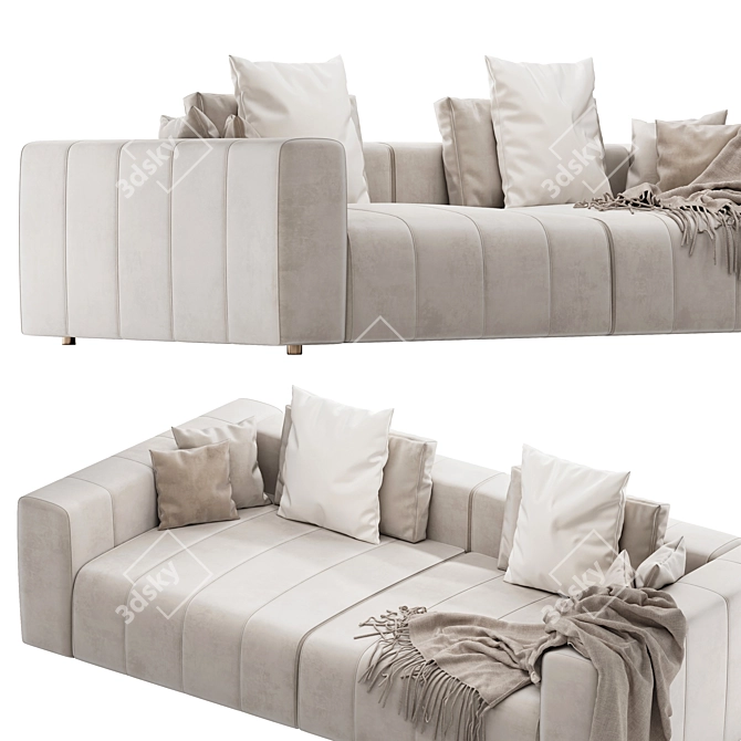 Edmond Gray 2-Position Sofa 3D model image 3