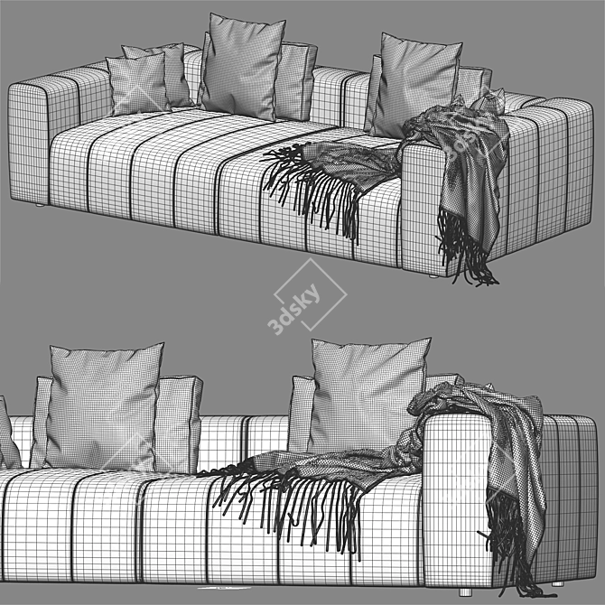 Edmond Gray 2-Position Sofa 3D model image 5