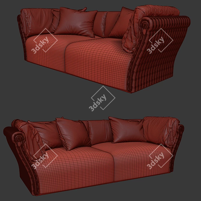 Luxury Italian Leather Sofa: Tonino Lamborghini TL-2576 3D model image 3