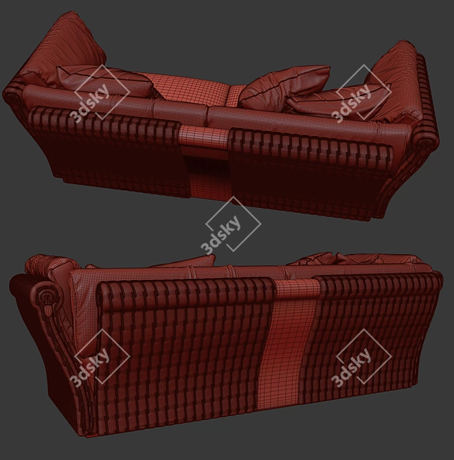 Luxury Italian Leather Sofa: Tonino Lamborghini TL-2576 3D model image 4