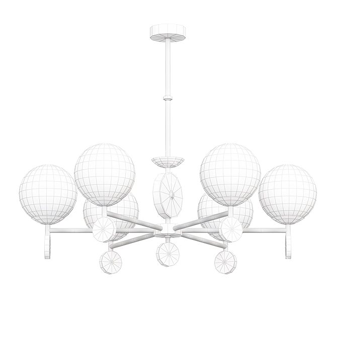 Elegant Silver Pendant Chandelier 3D model image 2