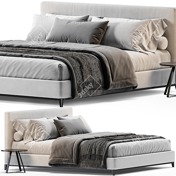 Luxurious Minotti Andersen Bed - 3D Model & Render 3D model image 1