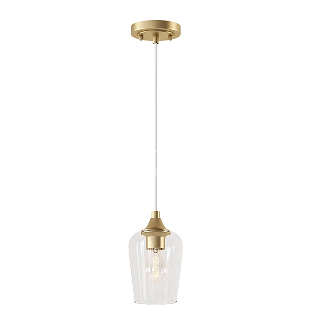 Sleek Pennell Gold Pendant Light 3D model image 1