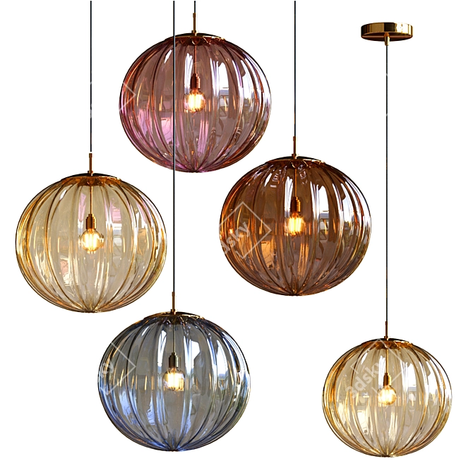 Elegant Paola Pendant Light 3D model image 1