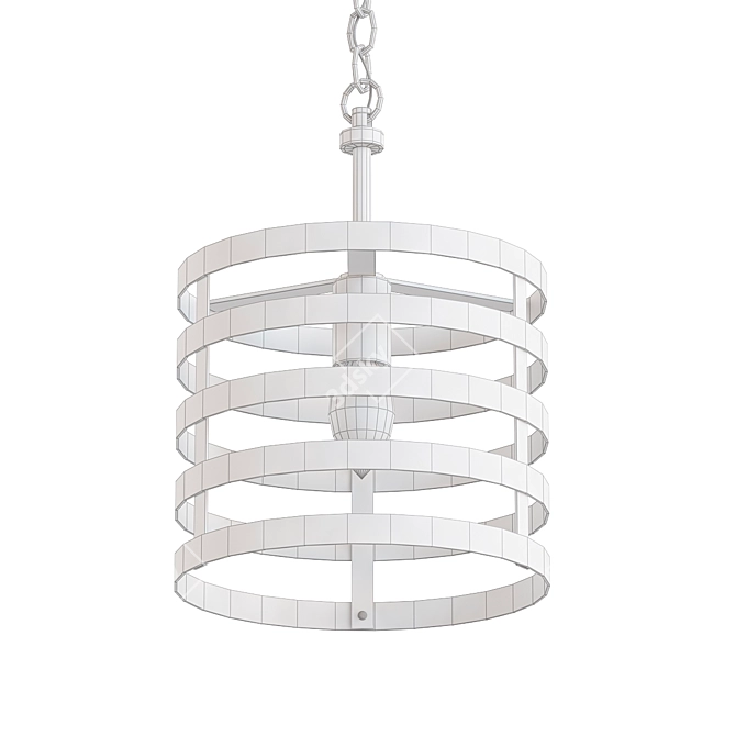 Elegant Gold Stripes Chandelier 3D model image 2