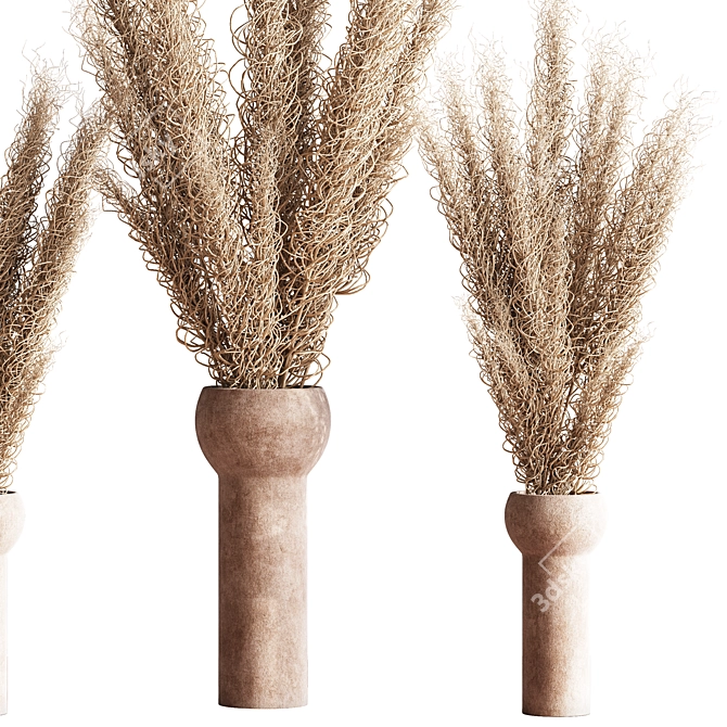 Elegant Dried Flower Vase 3D model image 5