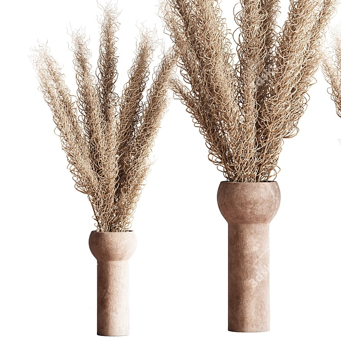 Elegant Dried Flower Vase 3D model image 6