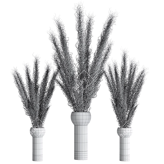 Elegant Dried Flower Vase 3D model image 7