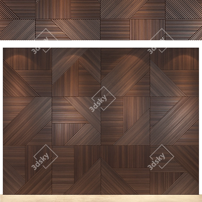 Nature-inspired Wall Panels | Marble White Wood 3D model image 1