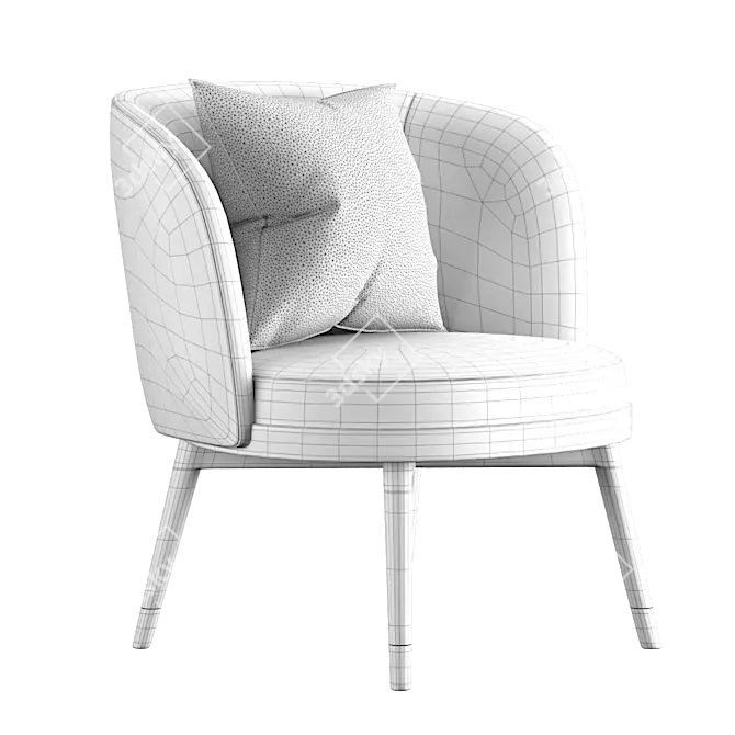 Sleek Daphne Armchair: Luxury & Elegance 3D model image 4